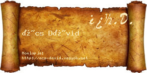 Ács Dávid névjegykártya